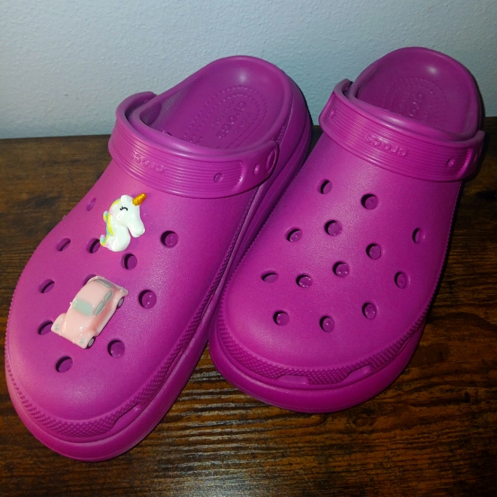 Pink Clogs with Fun Charms